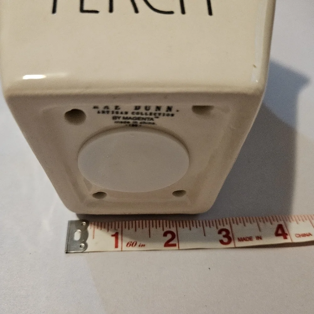 Rae Dunn Perch Ceramic LL Decorative Slant Roof Birdhouse with Burlap NEW